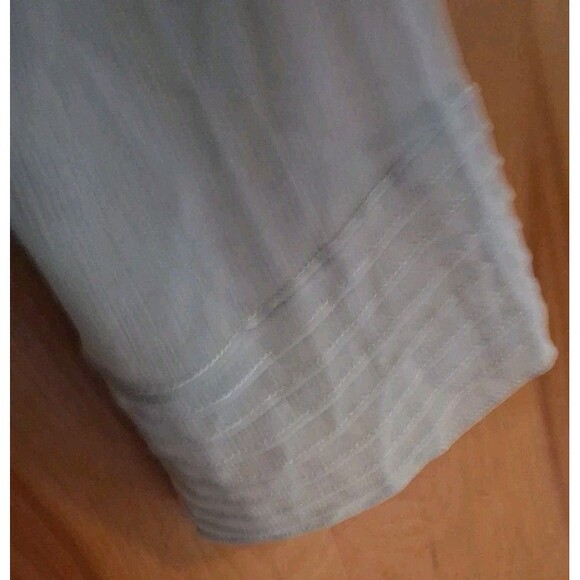 WYNNE LAYERS Marla NWT Sheer Pin-tuck Edge Cream Topper Jacket Top Size Large - Picture 4 of 8